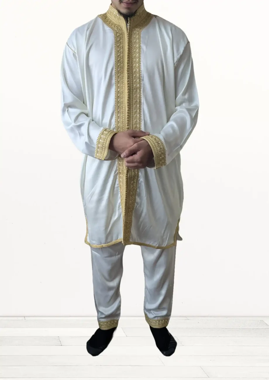 Jabador doré 2 pièces traditionnel marocain