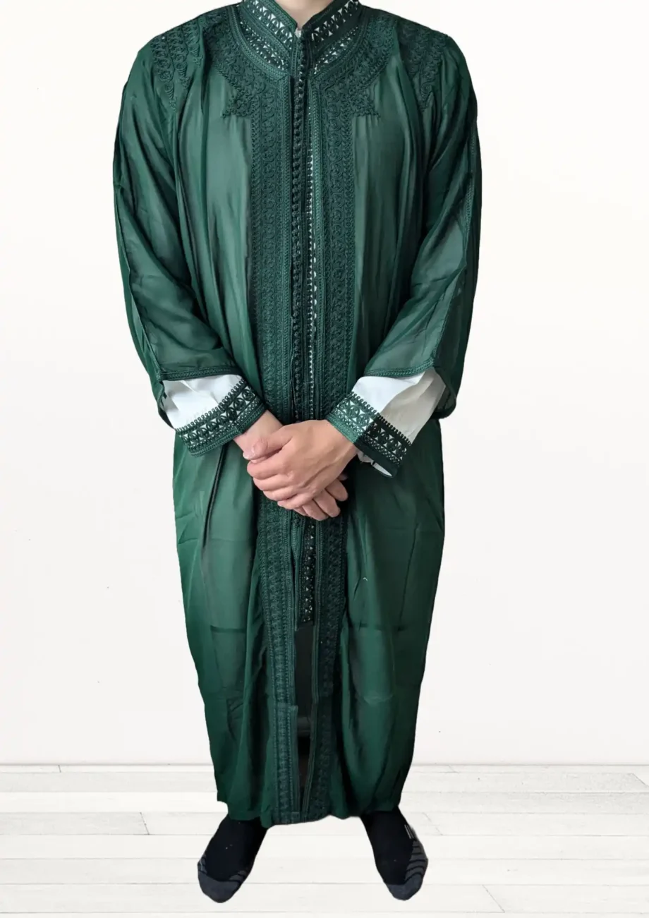 Jabador vert 3 pièces traditionnel marocain