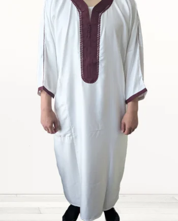 Gandoura de couleur bordeaux pour homme en tissu léger