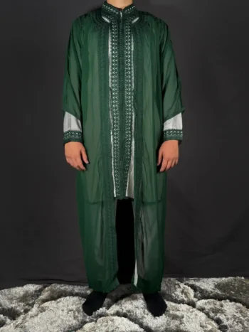Jabador vert 3 pièces traditionnel marocain