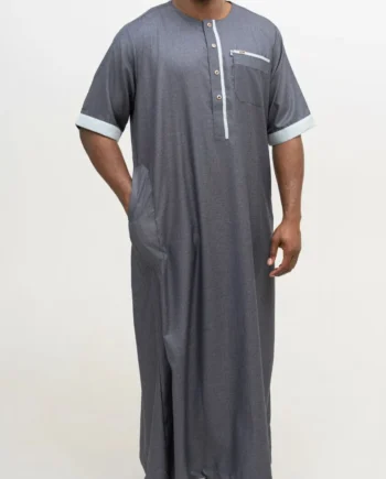 Qamis Bleu Anthracite