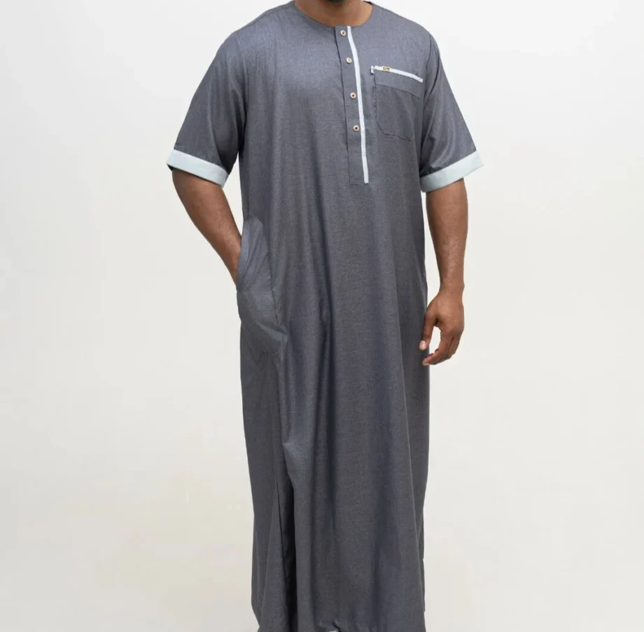 Qamis Bleu Anthracite