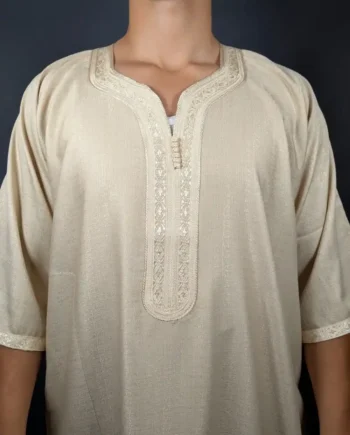 Gandoura homme beige clair élégante et confortable