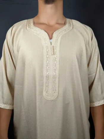 Gandoura homme beige clair élégante et confortable