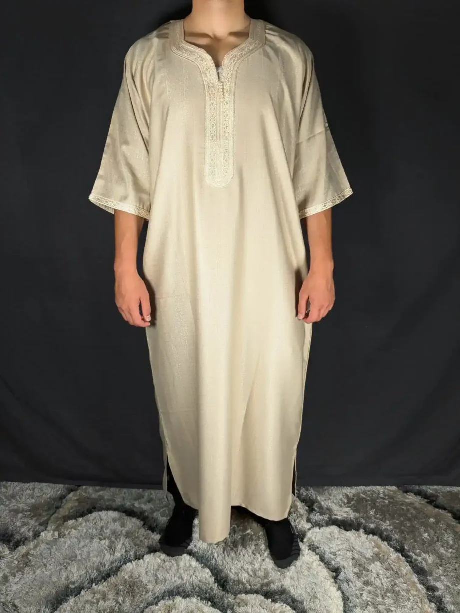 Gandoura homme beige clair élégante et confortable