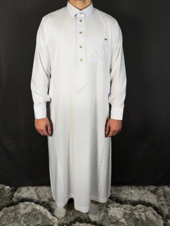 Qamis blanc manche longue